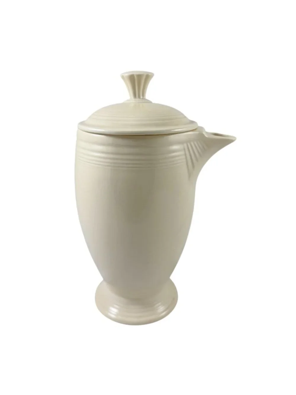 Fiesta Old Ivory Cream Stick Handle Demitasse Coffee Pot & Lid Vintage 1940s